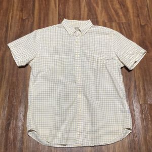 J.Crew men’s large cotton short sleeve button down in blue and yellow.